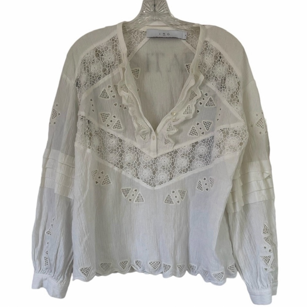 IRO - EYELET LACE COTTON BLOUSE